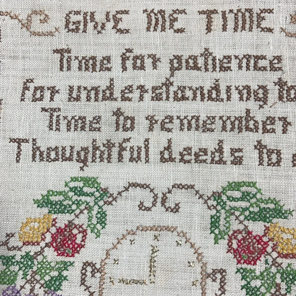 Vintage cross stitch tapestry no frame-this is a dying art & harder to find